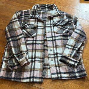 Plaid Button-Up Jacket
